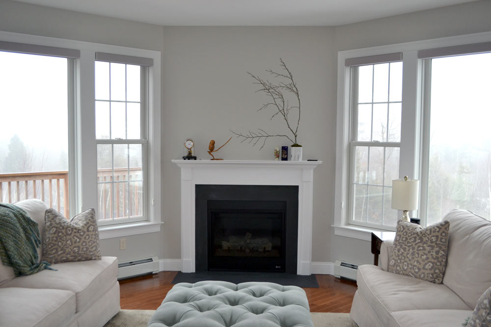 Custom fireplace at Highland Green | 55 plus community | Retire in Maine | Beautiful Retirement Community